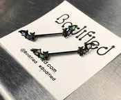 Abalone Shell Bat Nipple Bars — Bodified