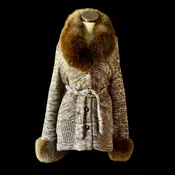 Calvin Klein Fox Fur Knit Cardigan Medium