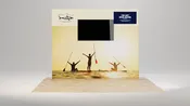 10ft Formulate Straight Wall + TV Free-Standing Kiosk Combo