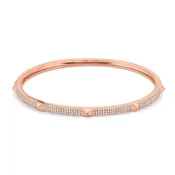 3-Row Diamond Pave Pyramid Stud Bangle