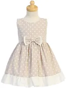 Cotton Chambray Polka-Dot Dress