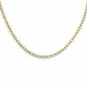 10.00ct 14K Yellow Gold Lab Grown Diamond Necklace 17"