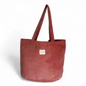 Corduroy Large Tote Bag – Coral Pink (Coral)