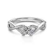 14K White Gold Princess Cut Diamond Engagement Ring