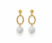 A Jade Beads Elegant Zinc Alloy Dangling Earring