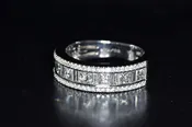 14Karat White Gold channel set diamond band