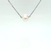 14KT White Gold Cultured Pearl Necklace — Joe Marche By the Sea