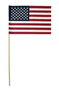 12" x 18" U.S. POLYCOTTON FLAG DOWEL 3/8" x 30" NO TIP
