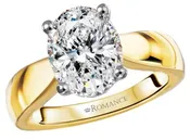 14K WHITE AND YELLOW GOLD SOLITAIRE SEMI MOUNT 160235-OV200Y