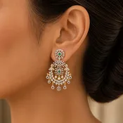 2 In 1 Diamond Earrings with changeable Natural Emeralds/Rubies