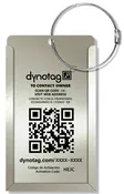 Dynotag Aluminum Convertible Luggage Tag with Steel Loop - Cool Silver