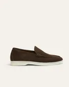 CAMILE WOMENS BROWN SUEDE LOAFER