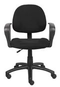 Boss Black  Deluxe Posture Chair W/ Loop Arms — Kalico