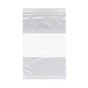 10W x 12H, 4 Mil White Block Zip Bags