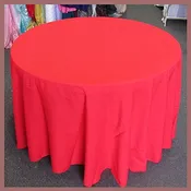 Poly Poplin Round Polyester Tablecloth - 90 Inch Linen