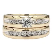 10K Gold Diamond Bridal Ring Set| 0.70 CT TDW| 8.40 Grams| Size 5.5″- R13945A