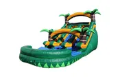 15ft Dual Oasis Paradise Water Slide with Splash Pool