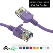 0.75Ft CAT6A UTP Slim Ethernet Network Booted Cable 28AWG Purple (Part Number – ATDS100270PU)