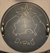Handcrafted Round Wooden Nativity Tray — TJ Builds