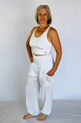 Kundalini White Gauze Pant with Organic Cotton Inside Short