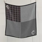 26" Plaid & Houndstooth Scarf / Black