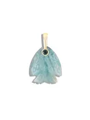Aquamarine Gemstone Fish Pendant