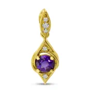Round Amethyst Filigree Semi Precious Pendant — Creative Jewelers