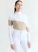 70degrees Long Sleeve Asymm Show Shirt – Safari / White