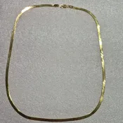 14kt Yellow Gold, 18", 3.22mm Wide Herringbone Chain Weighing 4.4dwt..