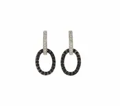 0.33ctw Diamond & 1.54ctw Black Spinel Interlocking Convertible Earrings 18K