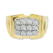10K Yellow Gold Mens Ring with 12 Diamonds .20ct
