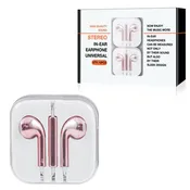 3.5mm Circular Earbuds with Mic and Volume Control In Rose Gold (12pcs) HS72-35MMRG