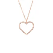 Heart Romantic Diamond Necklace Handmade- Large