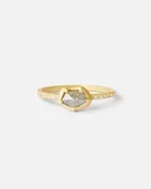 Pentagon Shape Salt and Pepper Diamond Ring