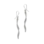 Art Deco Drop Earrings | Satin Finish| Sterling Silver