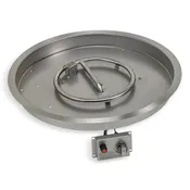 25″ Round Stainless Steel Drop-in Fire Pit Pan With Electric Ignition System kit, CSA Certified