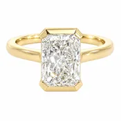 Gold Lab-Grown Diamond Partial Bezel Engagement Ring
