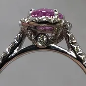 Robert Lance Jewelers & MERITZ-18 Karat Halo Diamond and Pink Sapphire Ring