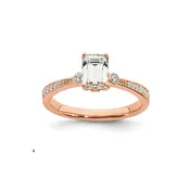 14kt Rose Gold 1 Carate Emerald Cut Diamond Ring