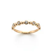 Diamond Bezel Alternating Wedding Band