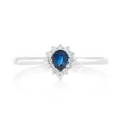 0.2ct Pear Sapphire Halo Ring