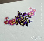 HIBISCUS MARLIN FLEUR DE LIS - PURPLE & GOLD