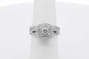 0.16ctw Center Diamond Wedding Set In 14k White Gold 5.1g Size 5.25 Eb0426pxzsa
