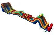 110 ft Inflatable Obstacle Course with Two Slide Towers