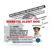 Diabetic Alert Dog ID Card – Custom Identification with ADA & Federal Law