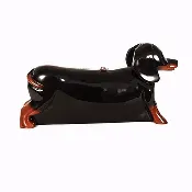 Doxie Daschund Acacia Wood Lacquer Handbag
