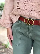 Genuine Leather Double Circle Belt