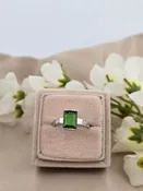 Aeris | 18k White Gold | Emerald Tourmaline & Diamond | Ring