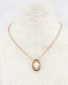 Gold Chain with Gold and Pearl Charm 16"-18" Necklace