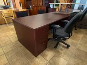72" x 36" Mahogany Desk Sets — Used Office Furniture Connection